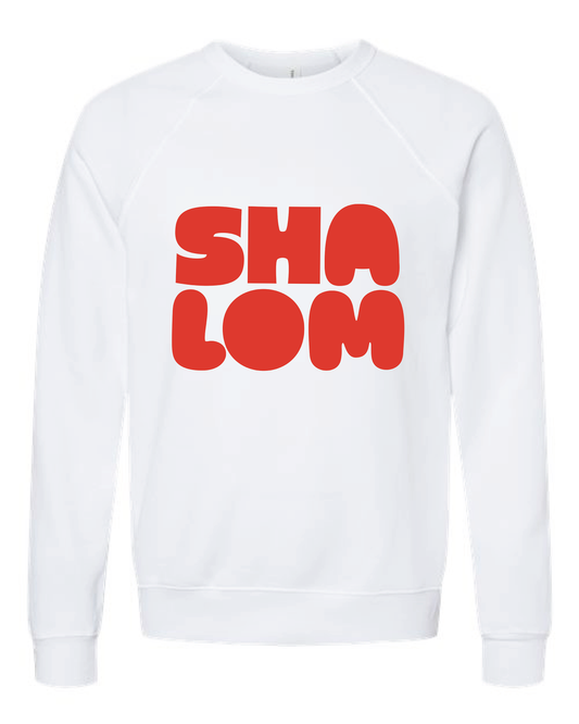 SHALOM sweatshirt Red on White